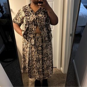 Vintage 90s #Bohemian Floral Print Matching Skirt Set